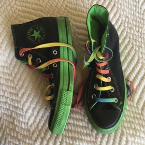 black and green high tops